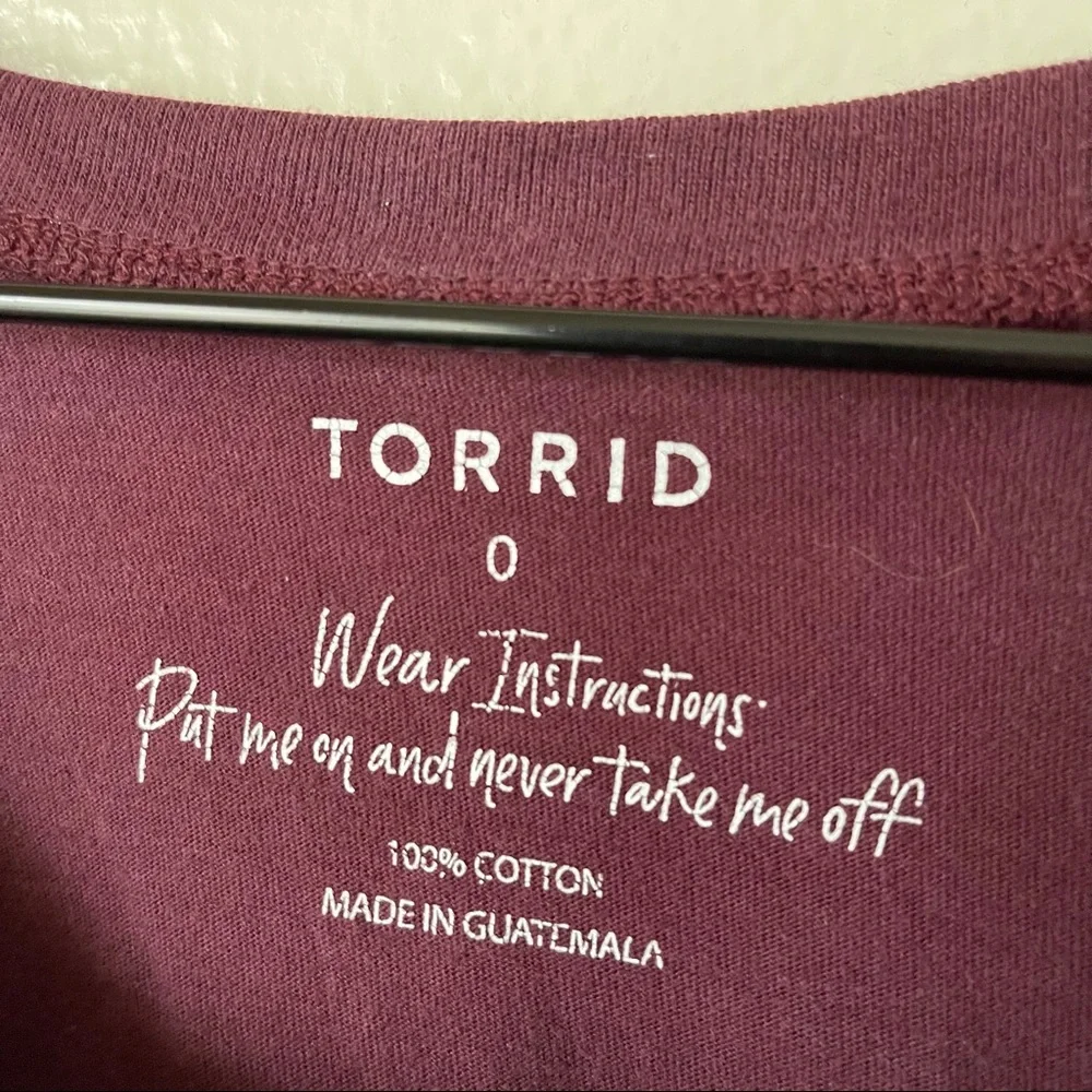 Torrid | Wine Down Classic Raglan Tee - Picture 3 of 7